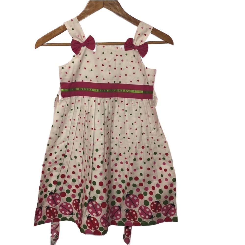 Sunny Fashion NWT white colorful dots dress